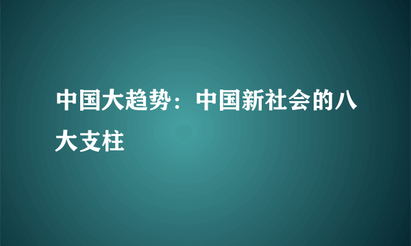 中国大趋势：中国新社会的八大支柱