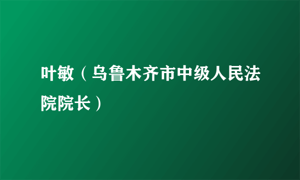 叶敏（乌鲁木齐市中级人民法院院长）