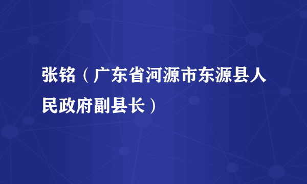 张铭（广东省河源市东源县人民政府副县长）