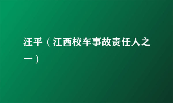 汪平（江西校车事故责任人之一）