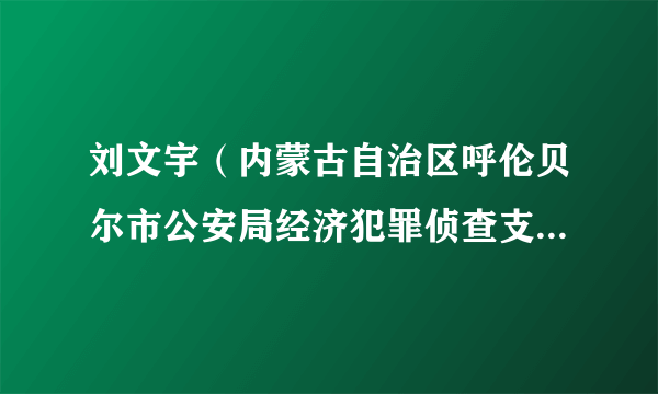 刘文宇（内蒙古自治区呼伦贝尔市公安局经济犯罪侦查支队三级警长）