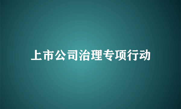 上市公司治理专项行动