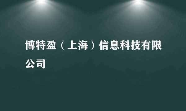 博特盈（上海）信息科技有限公司