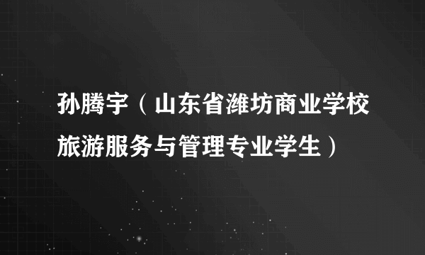 孙腾宇（山东省潍坊商业学校旅游服务与管理专业学生）