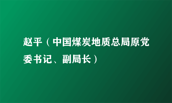 赵平（中国煤炭地质总局原党委书记、副局长）