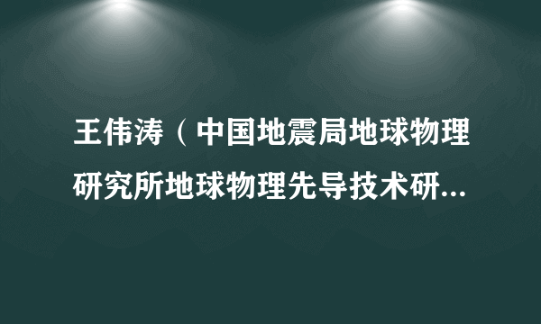 王伟涛（中国地震局地球物理研究所地球物理先导技术研究室主任）