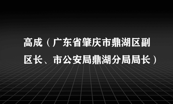 高成（广东省肇庆市鼎湖区副区长、市公安局鼎湖分局局长）