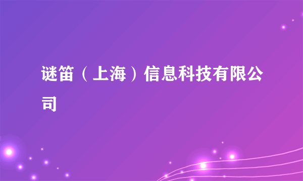 谜笛（上海）信息科技有限公司