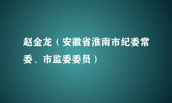 赵金龙（安徽省淮南市纪委常委、市监委委员）