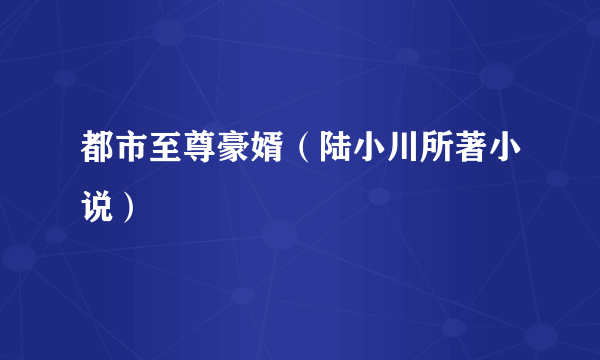 都市至尊豪婿（陆小川所著小说）