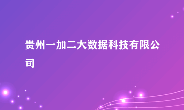 贵州一加二大数据科技有限公司