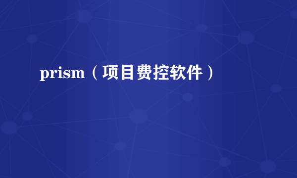 prism（项目费控软件）