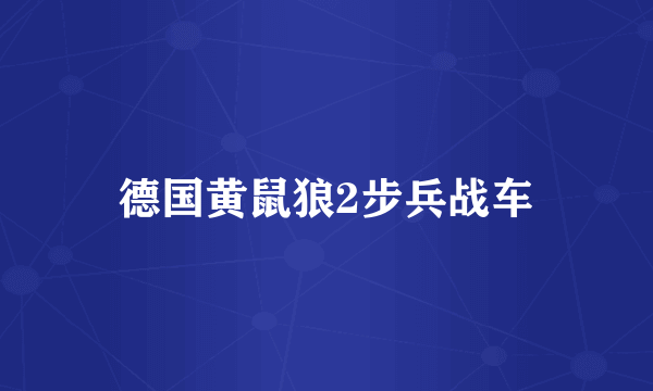 德国黄鼠狼2步兵战车