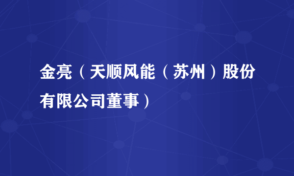 金亮（天顺风能（苏州）股份有限公司董事）