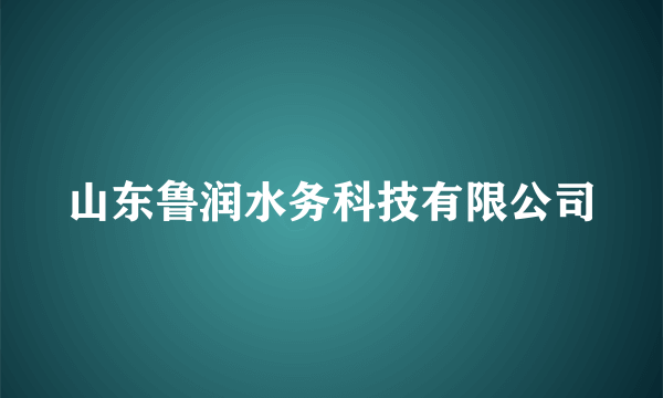 山东鲁润水务科技有限公司