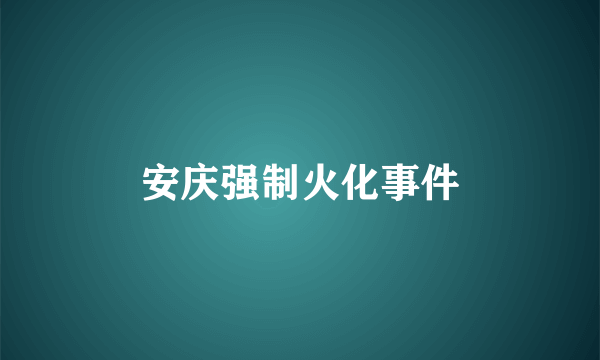 安庆强制火化事件