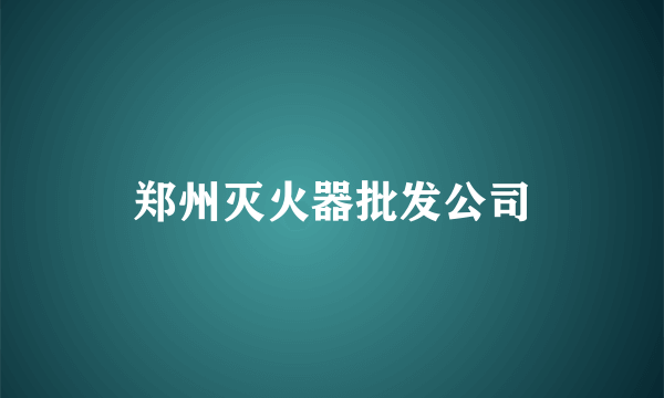 郑州灭火器批发公司