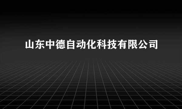 山东中德自动化科技有限公司