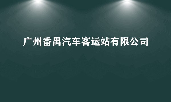 广州番禺汽车客运站有限公司