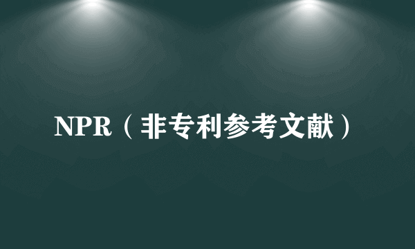 NPR（非专利参考文献）