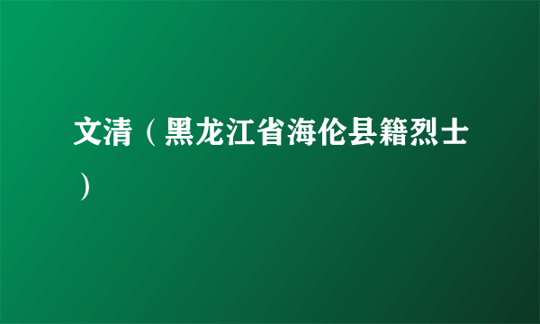 文清（黑龙江省海伦县籍烈士）