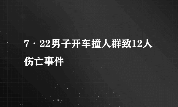 7·22男子开车撞人群致12人伤亡事件