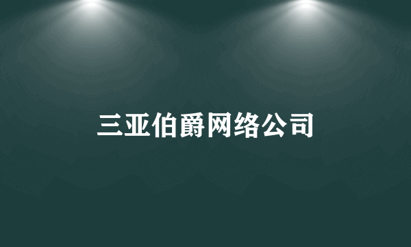 三亚伯爵网络公司