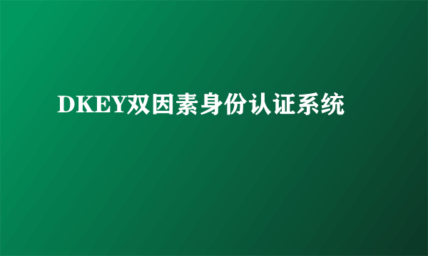 DKEY双因素身份认证系统