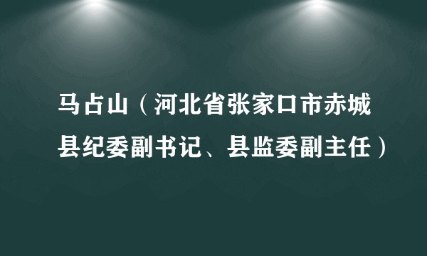 马占山（河北省张家口市赤城县纪委副书记、县监委副主任）