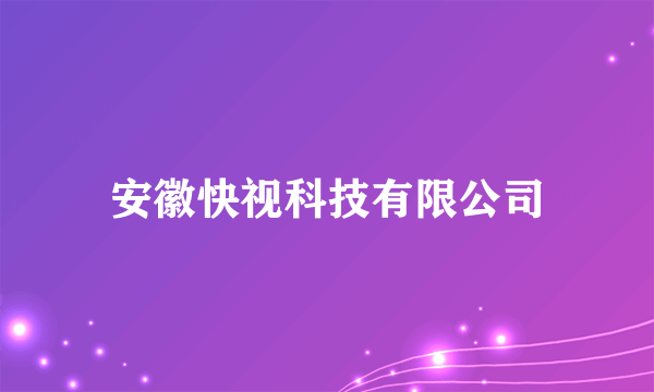 安徽快视科技有限公司