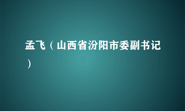 孟飞（山西省汾阳市委副书记）