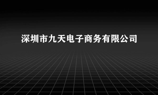 深圳市九天电子商务有限公司