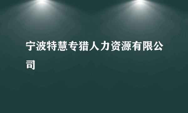 宁波特慧专猎人力资源有限公司