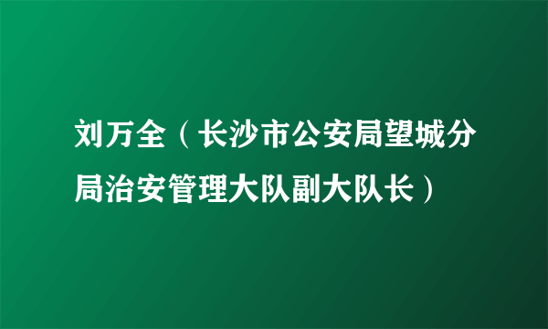 刘万全（长沙市公安局望城分局治安管理大队副大队长）