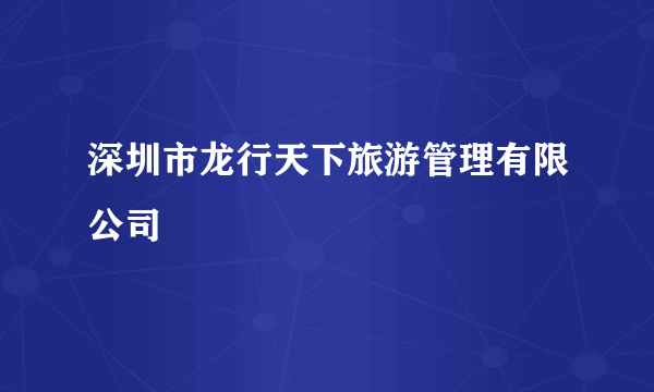 深圳市龙行天下旅游管理有限公司