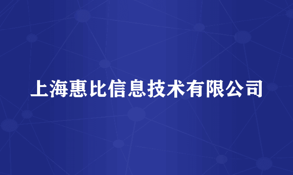 上海惠比信息技术有限公司