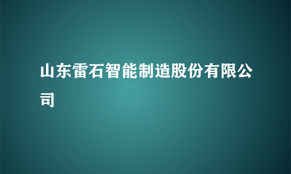 山东雷石智能制造股份有限公司