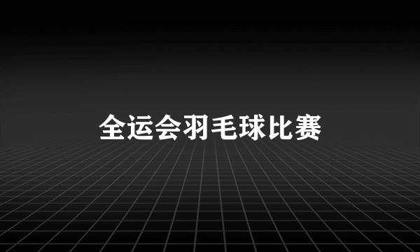 全运会羽毛球比赛