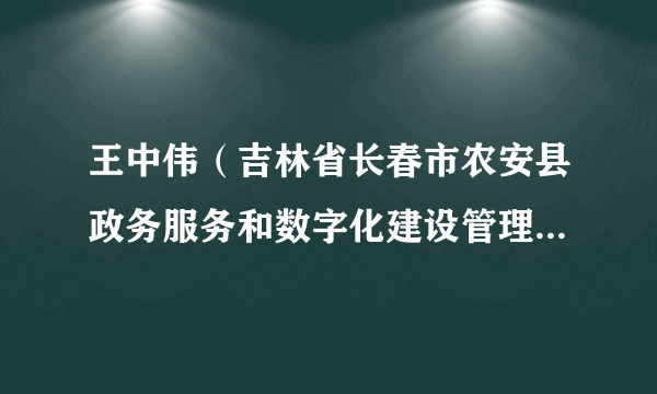 王中伟（吉林省长春市农安县政务服务和数字化建设管理局局长）