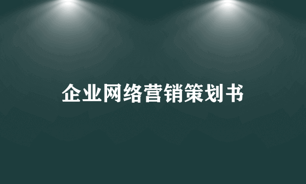 企业网络营销策划书