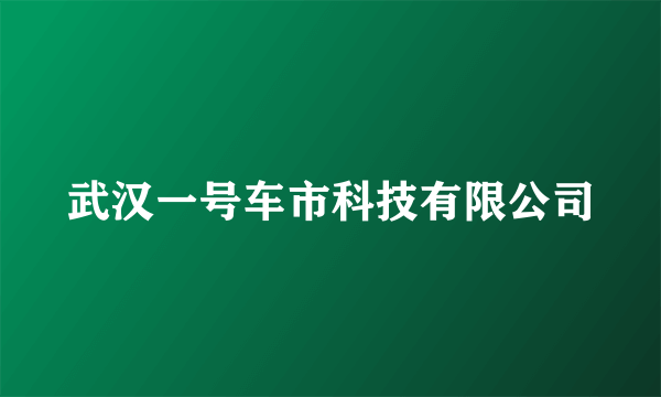 武汉一号车市科技有限公司