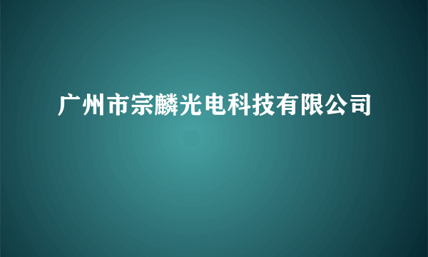 广州市宗麟光电科技有限公司