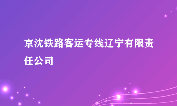 京沈铁路客运专线辽宁有限责任公司