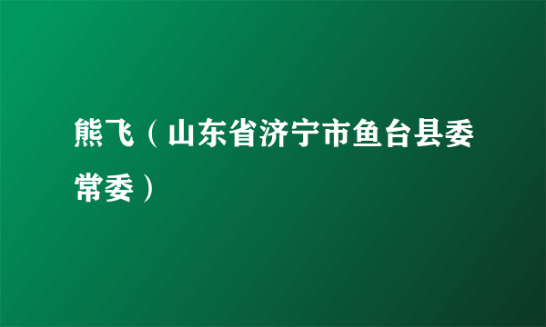 熊飞（山东省济宁市鱼台县委常委）