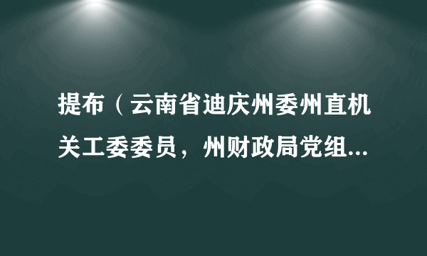 提布（云南省迪庆州委州直机关工委委员，州财政局党组成员、副局长）