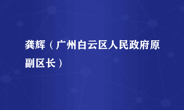 龚辉（广州白云区人民政府原副区长）