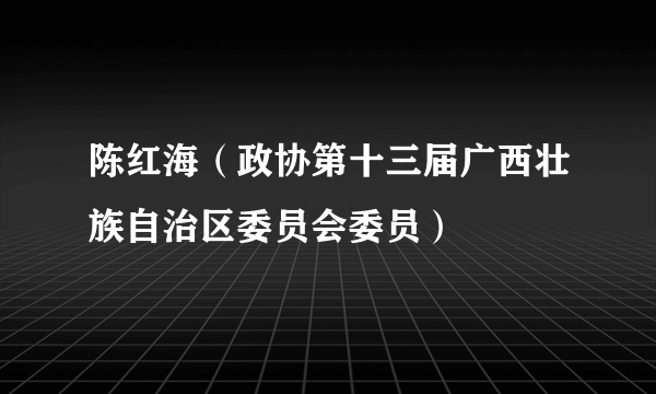 陈红海（政协第十三届广西壮族自治区委员会委员）