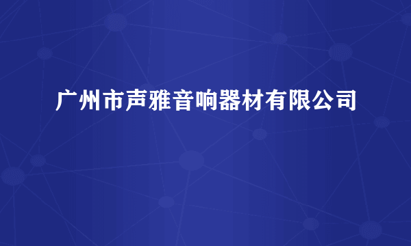 广州市声雅音响器材有限公司