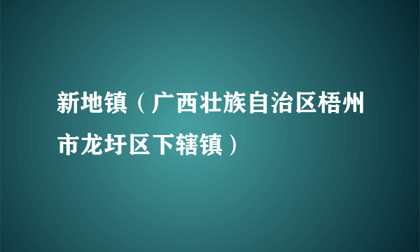 新地镇（广西壮族自治区梧州市龙圩区下辖镇）