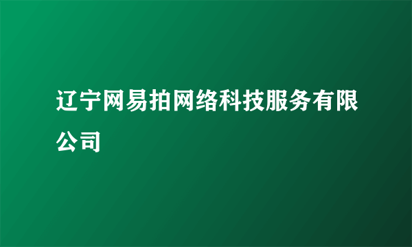 辽宁网易拍网络科技服务有限公司